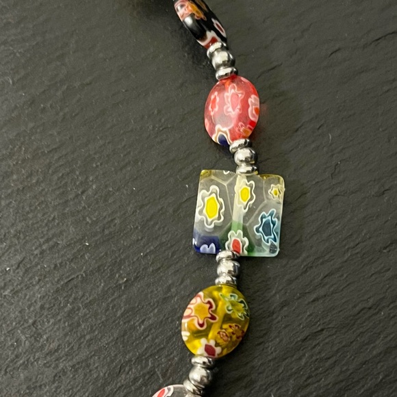 MillieFiori Art Glass Drop Dangle Earrings And Necklace Art To Wear Set - Picture 10 of 16